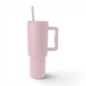 Wholesale Neutrals Double Walled Tumbler with Handle and Straw 1100ml | Wholesale Direct Wholesale Neutrals Double Walled Tumbler with Handle and Straw 1100ml | Wholesale Direct