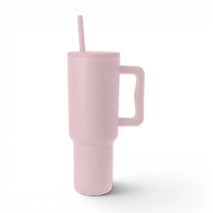 Wholesale Neutrals Double Walled Tumbler with Handle and Straw 1100ml | Wholesale Direct Wholesale Neutrals Double Walled Tumbler with Handle and Straw 1100ml | Wholesale Direct