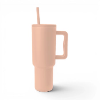 Wholesale Neutrals Double Walled Tumbler with Handle and Straw 1100ml | Wholesale Direct Wholesale Neutrals Double Walled Tumbler with Handle and Straw 1100ml | Wholesale Direct