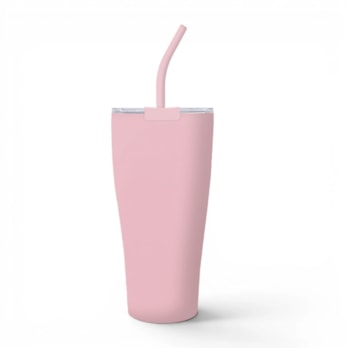 Wholesale Neutrals Double Walled Insulated Tumbler with Straw 885ml | Wholesale Direct