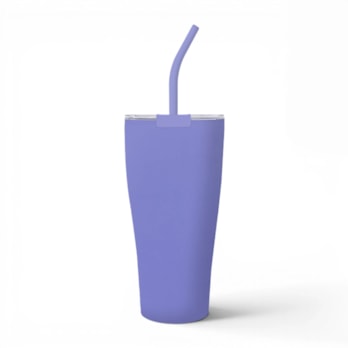 Wholesale Neutrals Double Walled Insulated Tumbler with Straw 885ml | Wholesale Direct