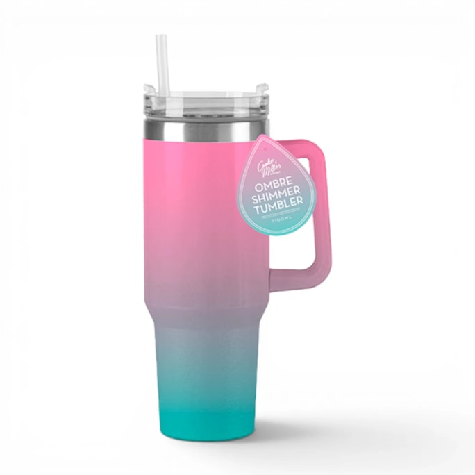 Wholesale Ombre Double Walled Shimmer Tumbler with Handle 1100ml | Wholesale Direct