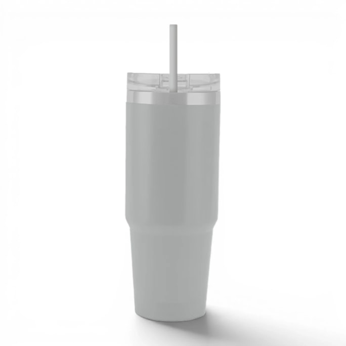 Wholesale Neutrals Double Walled Tumbler with Straw 650ml | Wholesale Direct