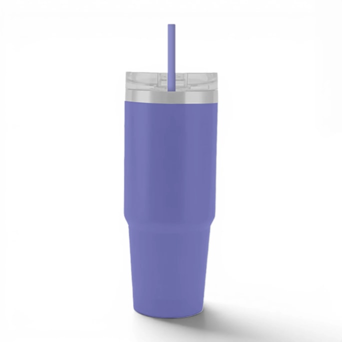 Wholesale Neutrals Double Walled Tumbler with Straw 650ml | Wholesale Direct