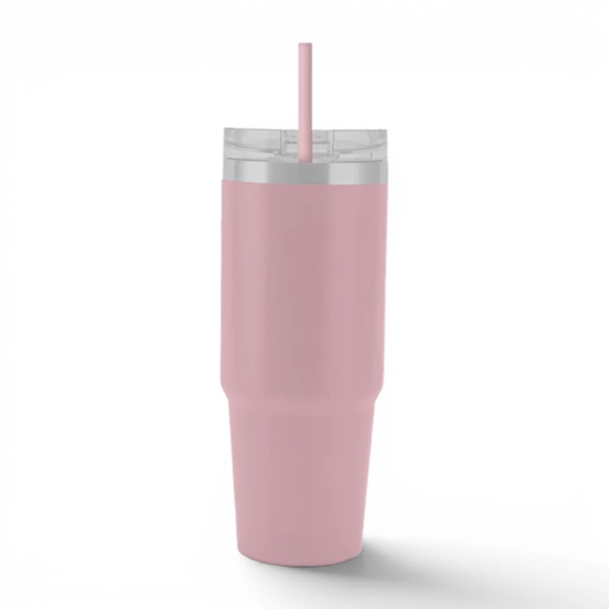 Wholesale Neutrals Double Walled Tumbler with Straw 650ml | Wholesale Direct