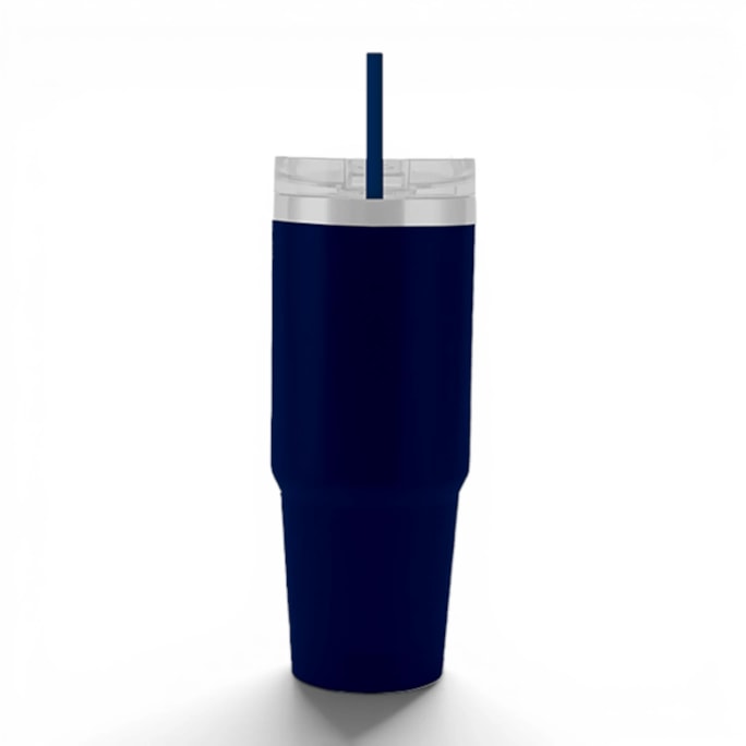 Wholesale Neutrals Double Walled Tumbler with Straw 650ml | Wholesale Direct