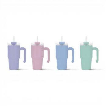 Wholesale Double Walled Cup With Handle And Straw 20oz | Wholesale Direct