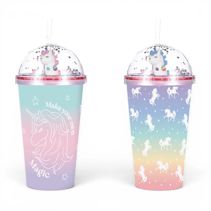 Wholesale Unicorn Cup With Straw 450ml | Wholesale Direct