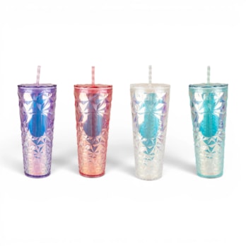 Wholesale Crystal Effect Cup With Straw 710ml | Wholesale Direct