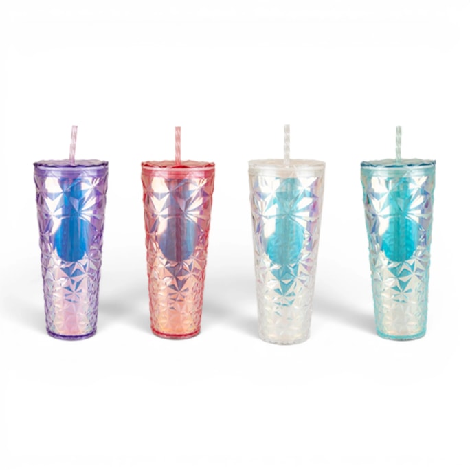 Wholesale Crystal Effect Cup With Straw 710ml | Wholesale Direct Wholesale Crystal Effect Cup With Straw 710ml | Wholesale Direct