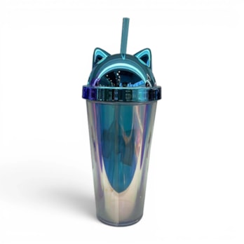 Wholesale Cat Ear Lidded Cup With Straw 450ml | Wholesale Direct