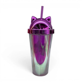 Wholesale Cat Ear Lidded Cup With Straw 450ml | Wholesale Direct