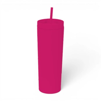 Wholesale Block Colour Rubber Cup With Straw 450ml | Wholesale Direct