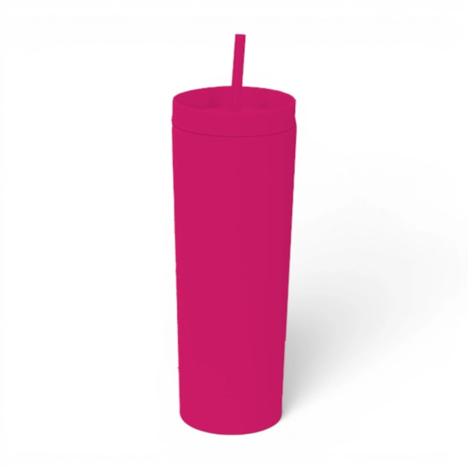 Wholesale Block Colour Rubber Cup With Straw 450ml | Wholesale Direct