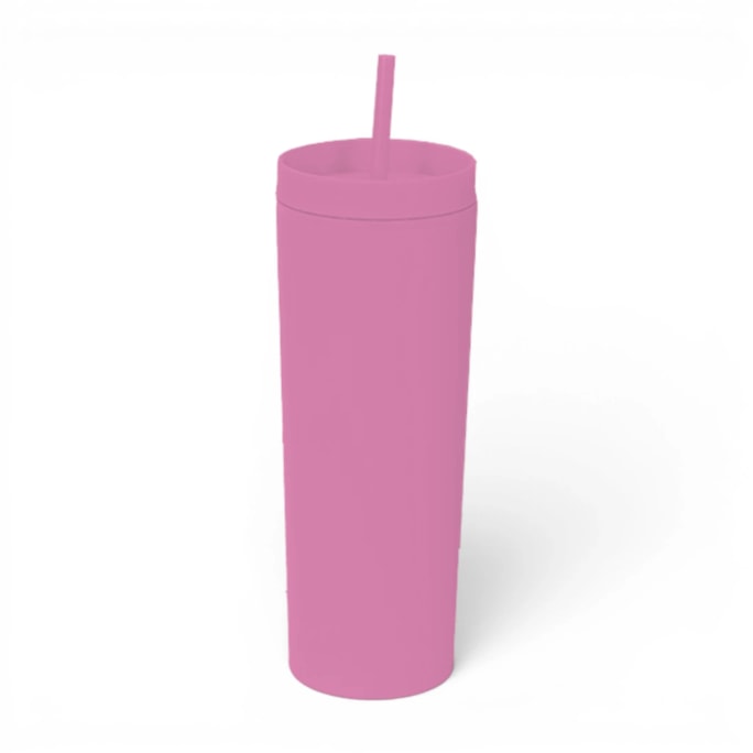 Wholesale Block Colour Rubber Cup With Straw 450ml | Wholesale Direct