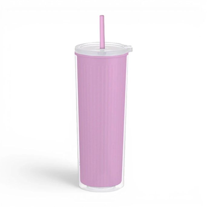 Wholesale Inner Ribbed Cup With Straw 700ml | Wholesale Direct