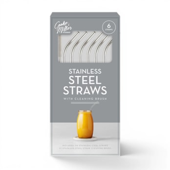 Wholesale Stainless Steel Reusable Straws 6pk CDU | Wholesale Direct