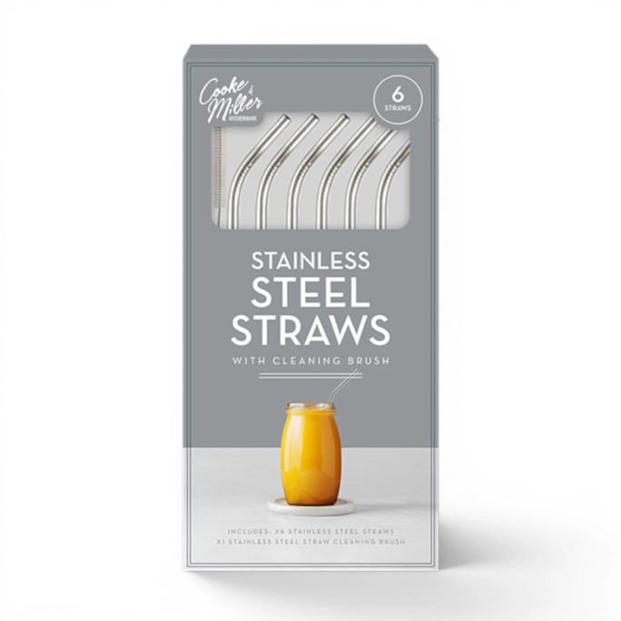 Wholesale Stainless Steel Reusable Straws 6pk CDU | Wholesale Direct