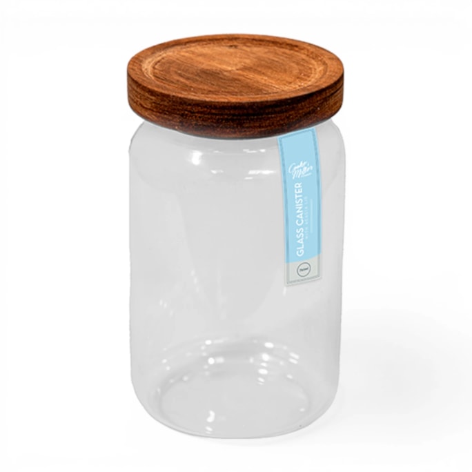 Wholesale Glass Canister With Acacia Lid 750ML | Wholesale Direct