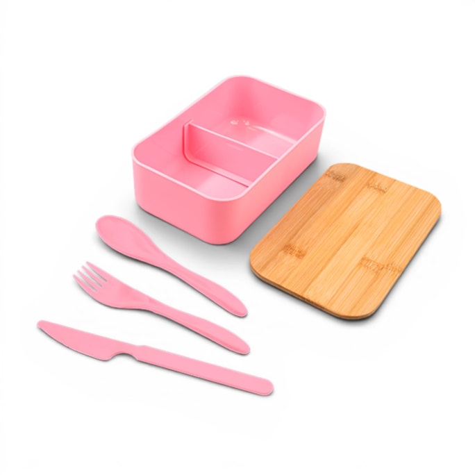 Wholesale Lunch Box with Bamboo Lid & Cutlery Set | Wholesale Direct Wholesale Lunch Box with Bamboo Lid & Cutlery Set | Wholesale Direct