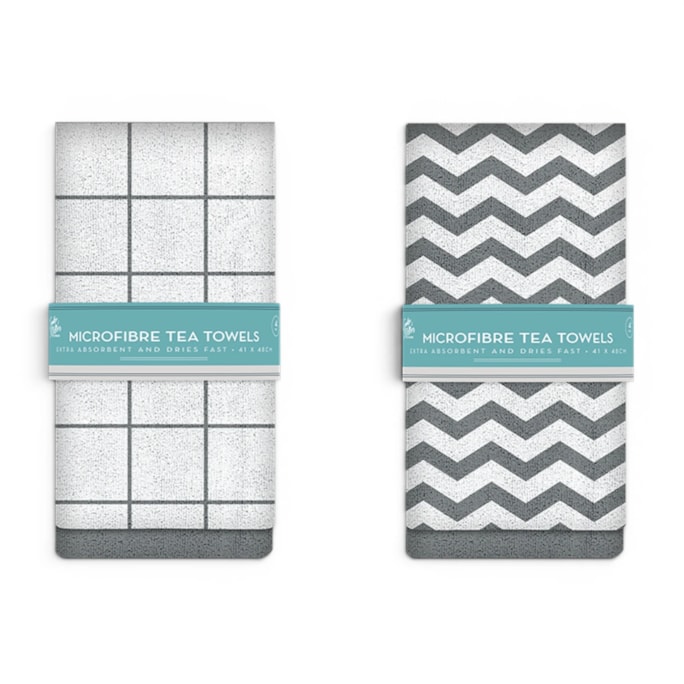 Wholesale Microfibre Tea Towels 4pk | Wholesale Direct Wholesale Microfibre Tea Towels 4pk | Wholesale Direct