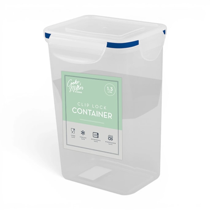 Wholesale Rectangle Clip Lock Container 1300ml | Wholesale Direct