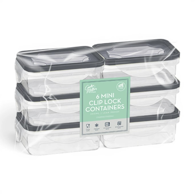 Wholesale Rectangle Clip Lock Container 200ml 6pk | Wholesale Direct