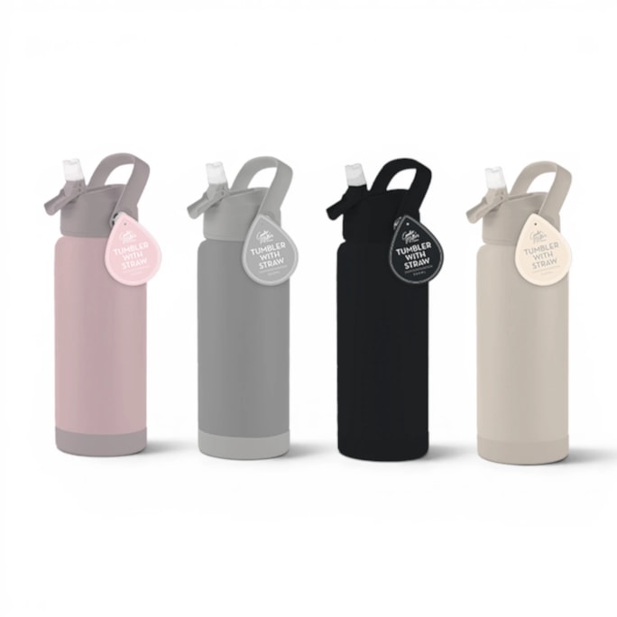Wholesale Multicoloured Double Walled Tumbler with Straw 550ml | Wholesale Direct