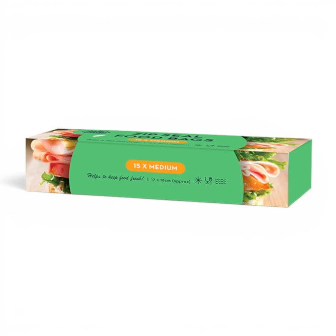 Wholesale Slide Zip Food Bags 15pk CDU | Wholesale Direct