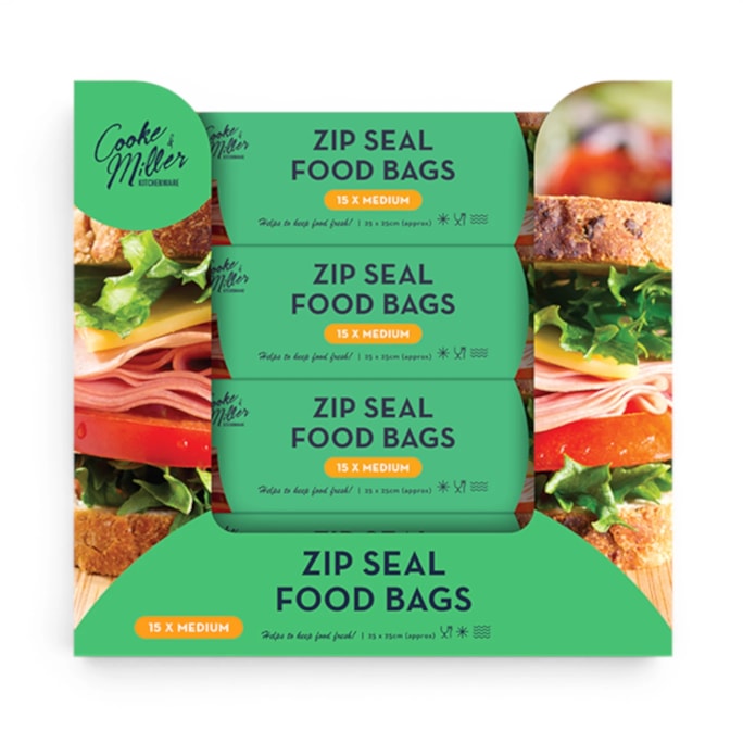 Wholesale Slide Zip Food Bags 15pk CDU | Wholesale Direct