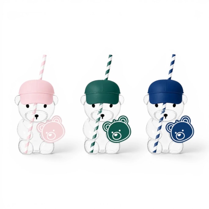 Wholesale Bear Cup With Straw 500ml | Wholesale Direct