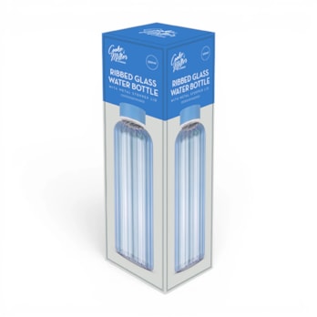Wholesale Ribbed Glass Water Bottle 500ml | Wholesale Direct