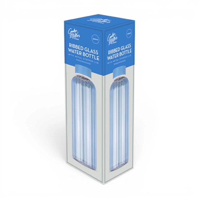 Wholesale Ribbed Glass Water Bottle 500ml | Wholesale Direct