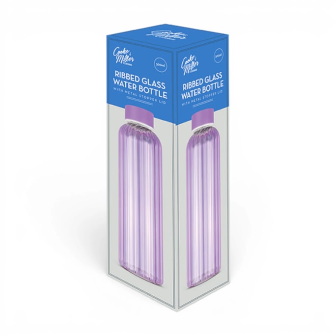 Wholesale Ribbed Glass Water Bottle 500ml | Wholesale Direct