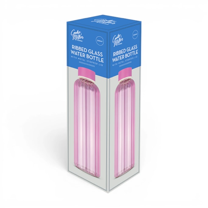 Wholesale Ribbed Glass Water Bottle 500ml | Wholesale Direct