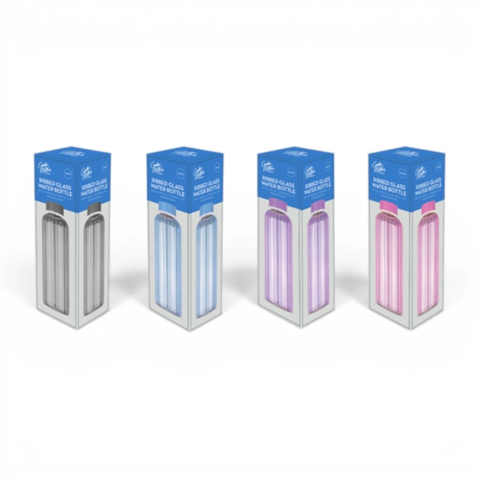 Wholesale Ribbed Glass Water Bottle 500ml | Wholesale Direct