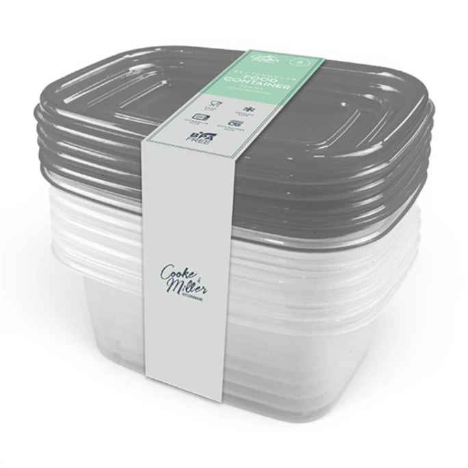 Wholesale Rectangular Food Containers 700ml 6pk | Wholesale Direct Wholesale Rectangular Food Containers 700ml 6pk | Wholesale Direct