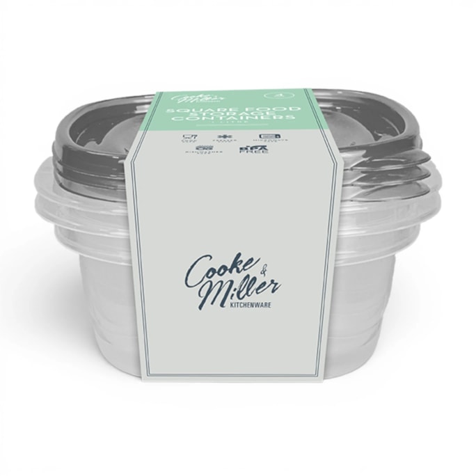 Wholesale Square Food Containers 1L 4pk | Wholesale Direct