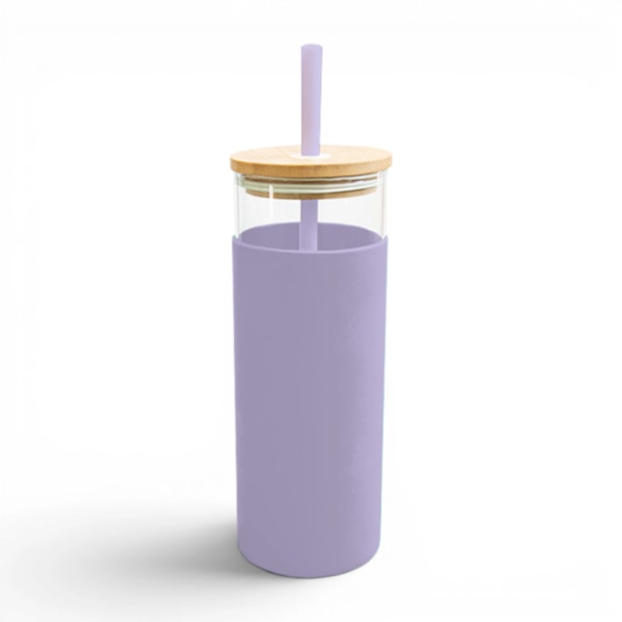 Wholesale Pastel Glass Bottle With Straw 500ml | Wholesale Direct
