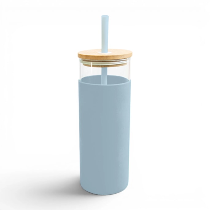 Wholesale Pastel Glass Bottle With Straw 500ml | Wholesale Direct