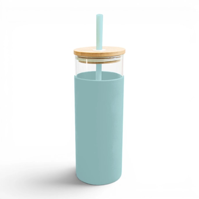 Wholesale Pastel Glass Bottle With Straw 500ml | Wholesale Direct