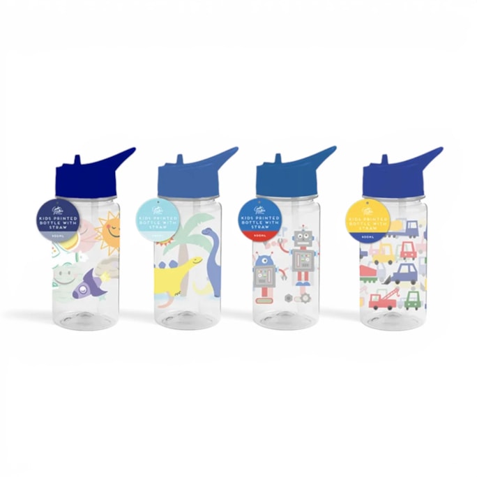 Wholesale Boys Printed Bottle With Straw 400ml | Wholesale Direct Wholesale Boys Printed Bottle With Straw 400ml | Wholesale Direct