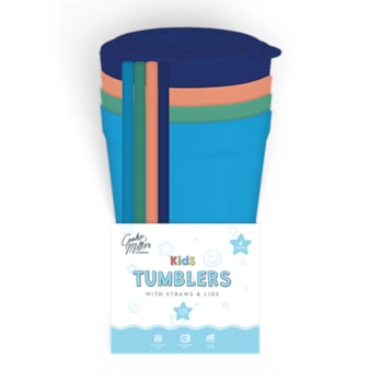 Wholesale Boys Tumblers with Straws and Lids 4pk | Wholesale Direct