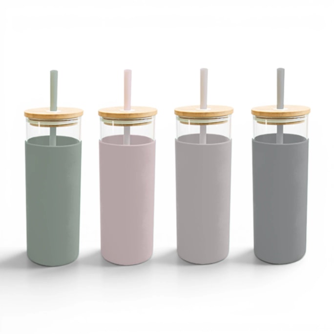 Wholesale Natural Glass Bottle With Straw 500ml | Wholesale Direct