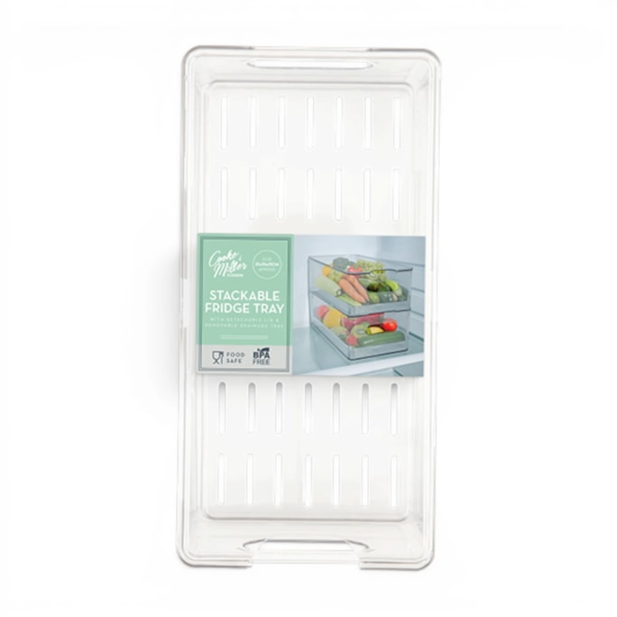 Wholesale Stackable Fridge Tray with Detachable Lid 10.7X15.2X30.5cm | Wholesale Direct