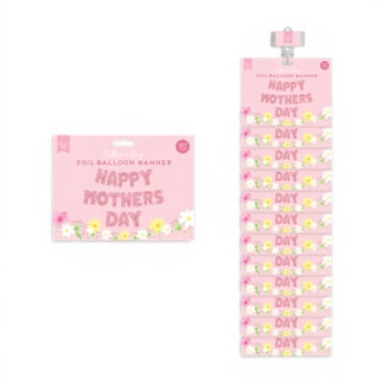 Wholesale Clip Strip Happy Mother's Day Foil Balloon Banner | Wholesale Direct