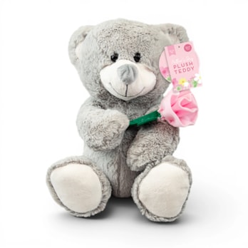 Wholesale Mother's Day Plush Teddy Bear with Rose 30cm | Wholesale Direct
