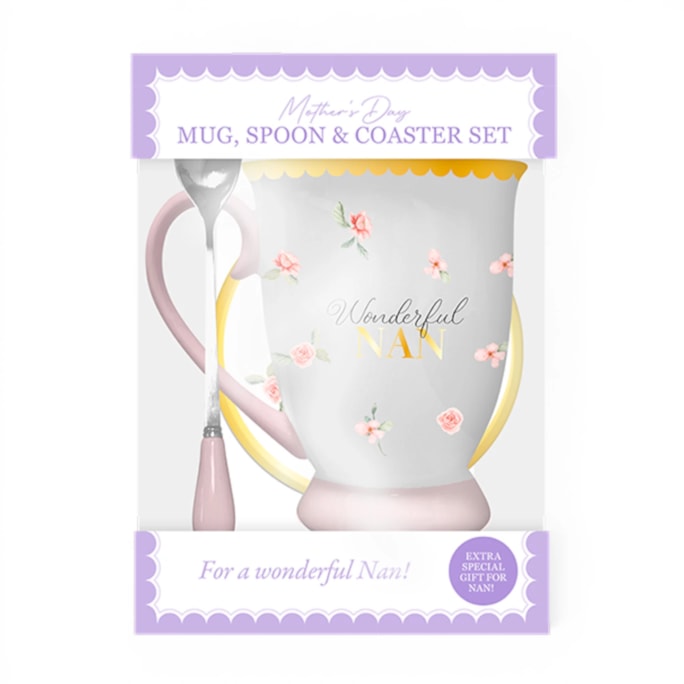 WholesaleWonderful Nan Mug, Spoon & Coaster Set | Wholesale Direct