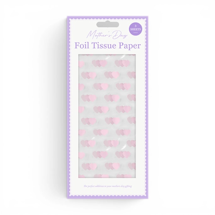 WholesaleFoil Heart Tissue Paper 3 Sheet | Wholesale Direct