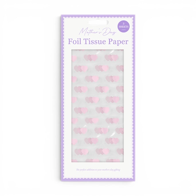 WholesaleFoil Heart Tissue Paper 3 Sheet | Wholesale Direct